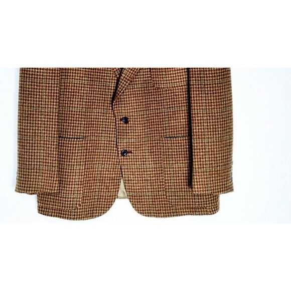 VTG Evan Picone Pure Wool Brown Signature Herringbone Tweed Blazer Sportscoat 40 - Picture 8 of 14